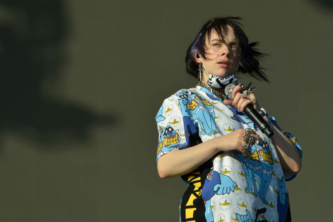 Billie Eilish, the second most-streamed artist on Spotify in 2019,  performs at Glastonbury Festival on June 30, 2019.