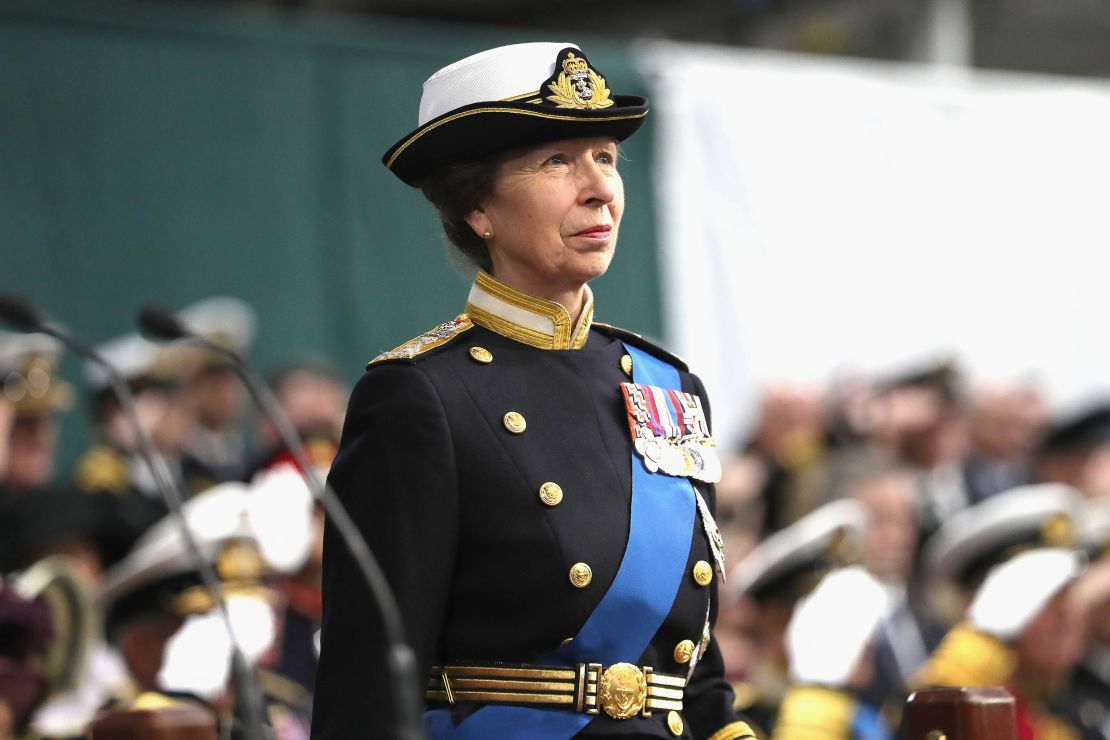 Her Royal Highness The Princess Royal attends the Commissioning Ceremony of HMS Queen Elizabeth at HM Naval Base on December 7, 2017 in Portsmouth, England.  (Photo by Chris Jackson/Getty Images)