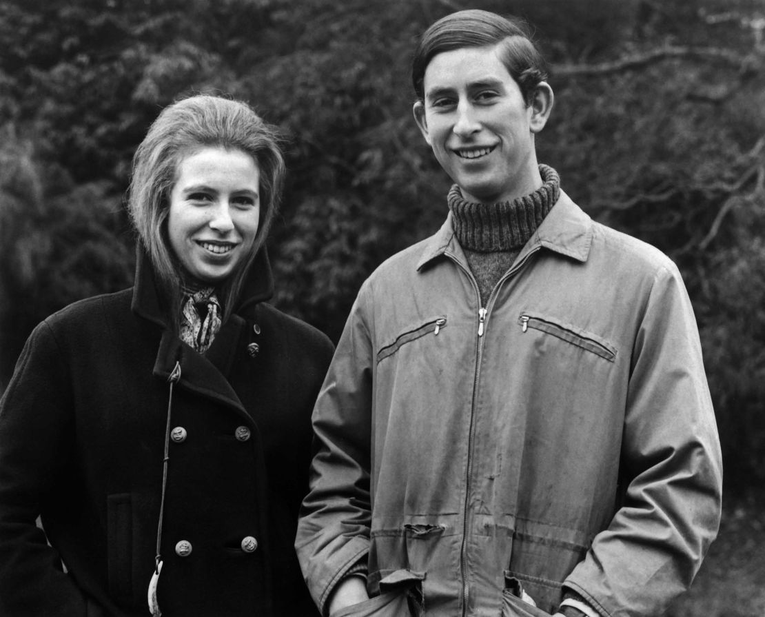 Picture taken on February 26, 1970 showing Prince Charles and Princess Anne of the royal family. (Photo by CENTRAL PRESS PHOTO LTD /AFP via Getty Images)