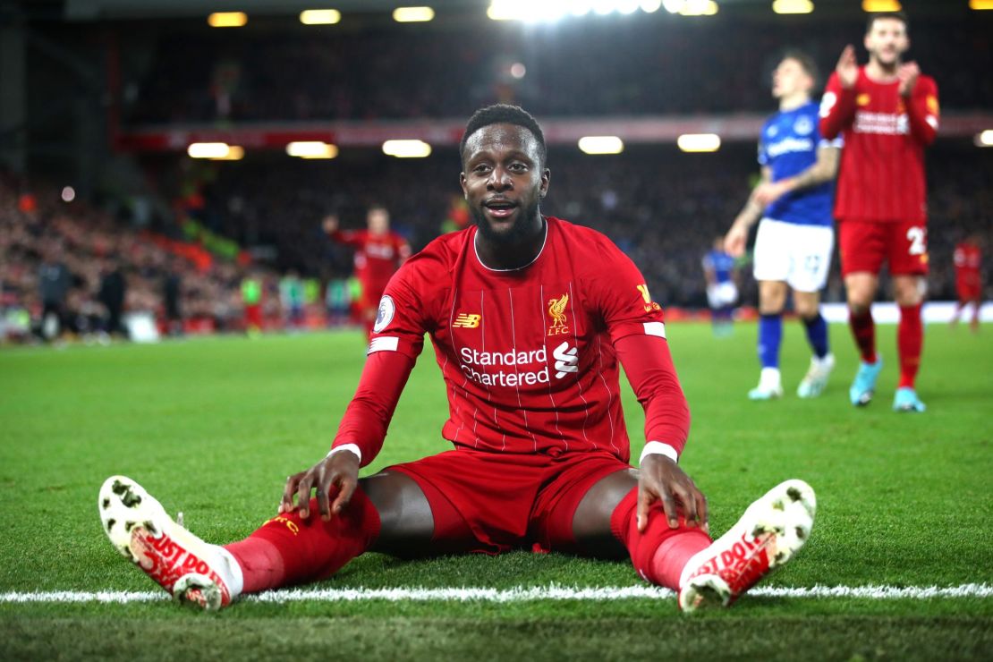 Divock Origi of Liverpool bagged a double as Liverpool trounced cross city rivals Everton 5-2 to remain in control of the Premier League title race. 