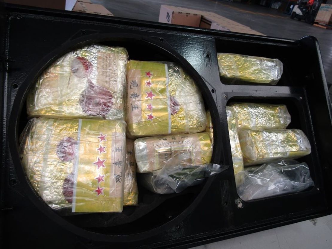 The drugs were hidden in speakers shipped from Thailand, police said.
