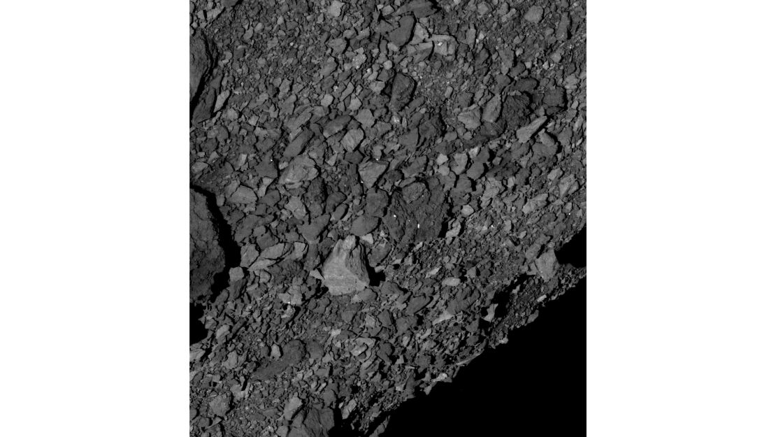 Bennu's surface is covered in boulders.