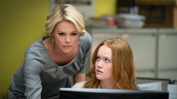 Charlize Theron (left) as Megyn Kelly in 'Bombshell'