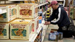 Constellation Brands Inc.'s Ballast Point Brewing Co. beer sits on a shelf at a store in Ottawa, Illinois, U.S., on Tuesday, April 2, 2019. Photographer: Daniel Acker/Bloomberg via Getty Images