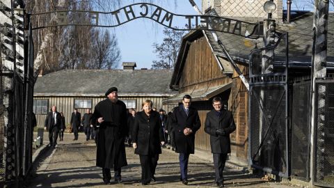 Merkel is only the third German Chancellor to visit the site.