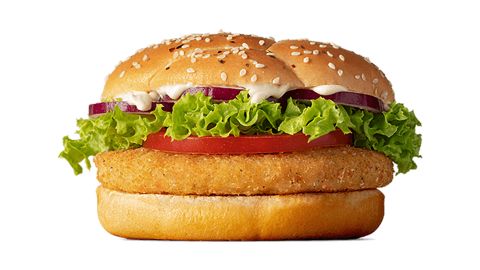 The McVeggie is made from potato, peas, corn, carrot and onion. 