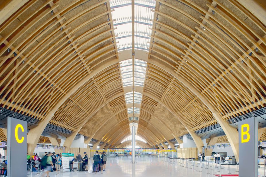 This wooden-arched airport terminal, by Integrated Design Associates, won the awards' transport category.