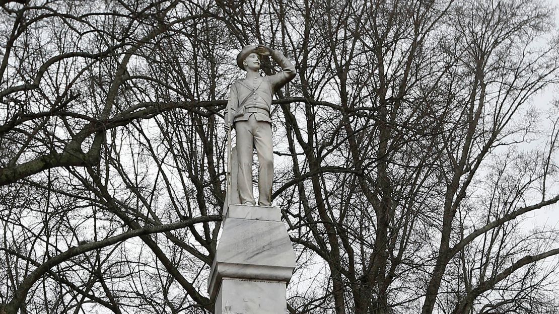The Confederate soldier monument at the University of Mississippi in Oxford, Mississippi. 