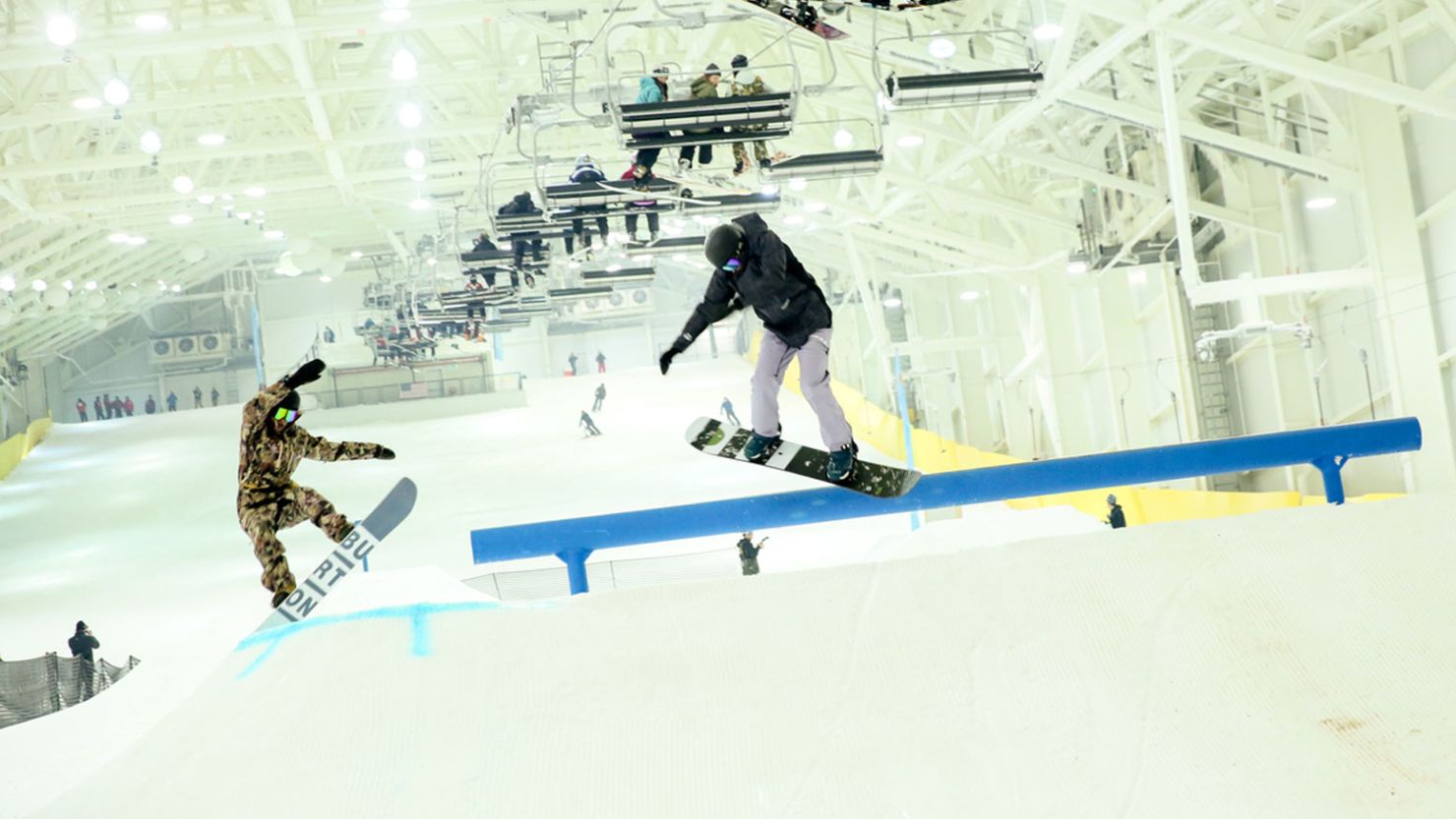 Snowboarders and skiers now can enjoy North America's first indoor ski and snowboard park in East Rutherford, New Jersey.