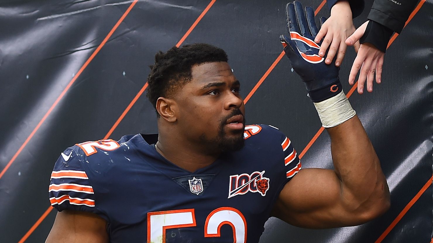 Khalil Mack greets fans following a game against the New York Giants in November.