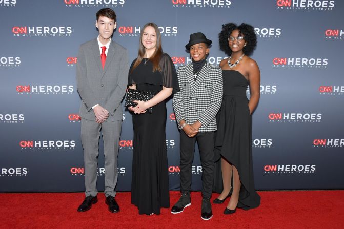 From left, the 2019 Young Wonders, Bradley Ferguson, Jemima Browning, Jahkil Jackson and Grace Callwood walk the red carpet.