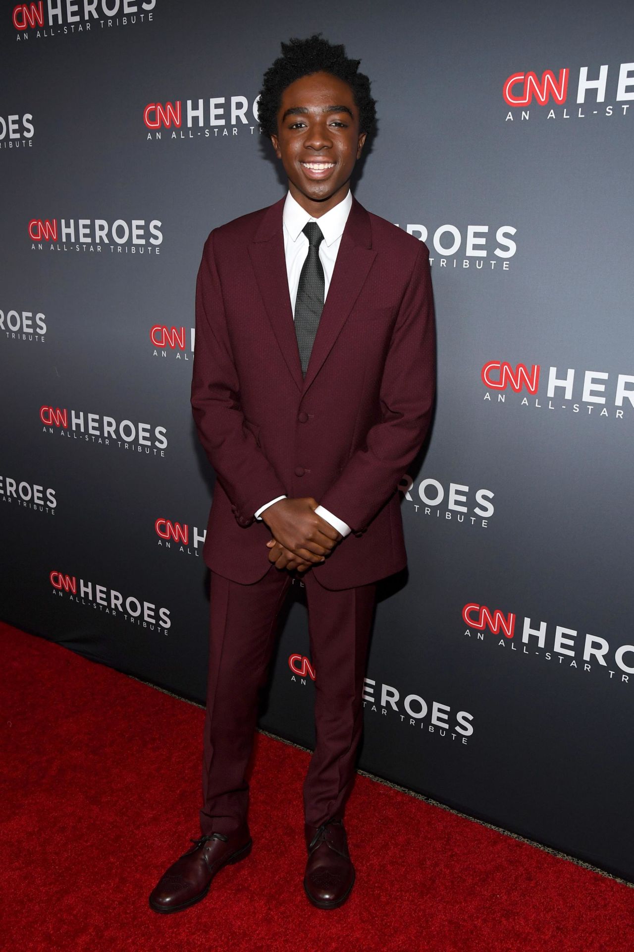 'Stranger Things' actor Caleb Mclaughlin arrives on the red carpet.