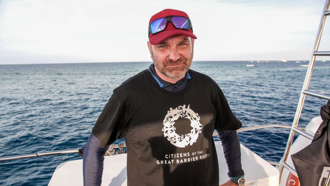 Andy Ridley, CEO of Citizens of the Great Barrier Reef at Moore Reef off Cairns, Australia, November 17, 2019.
