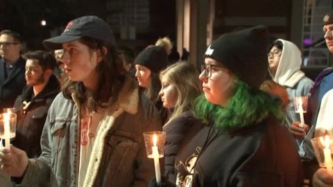 About 100 students gathered at Rowan's campus on Friday for a vigil. 