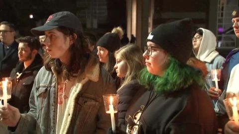 About 100 students gathered at Rowan's campus on Friday for a vigil.