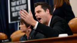 Rep. Matt Gaetz, R-Fla., speaks as the House Judiciary Committee hears investigative findings in the impeachment inquiry of President Donald Trump, Monday, Dec. 9, 2019, on Capitol Hill in Washington.