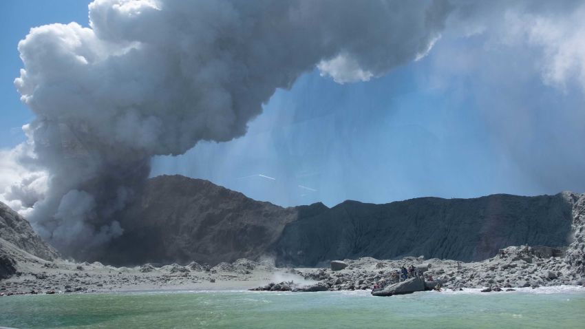 "Checked photo timestamps. Last photo from me standing on the land was 13:49; this first photo of the eruption was 14:12, about a minute or two into the eruption."
