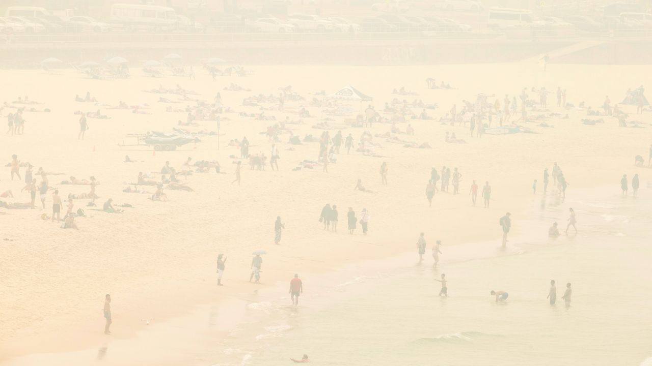 Sydney's famous Bondi Beach was smothered in smoke.
