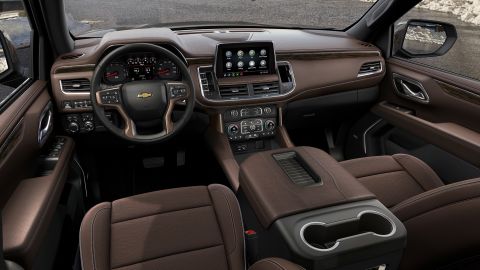 The Tahoe and Suburban are available with a 10-inch touchscreen and a 15-inch head-up display which projects information in the SUV's windshield.