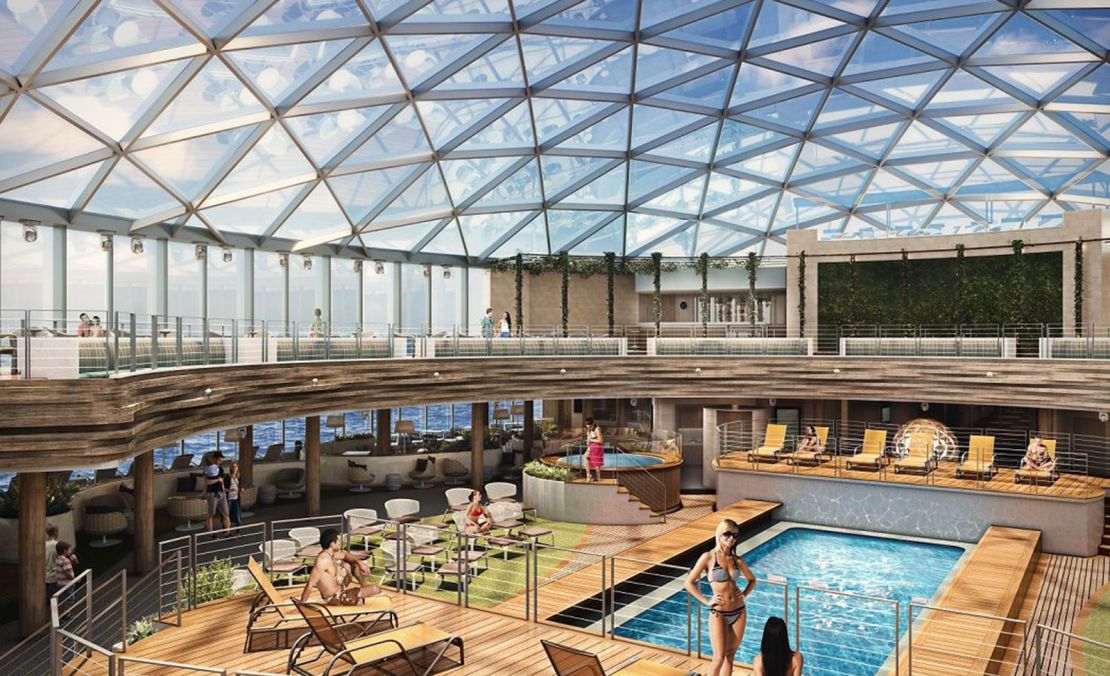 Iona boasts 19 decks of diversion -- including the glass-enclosed SkyDome.