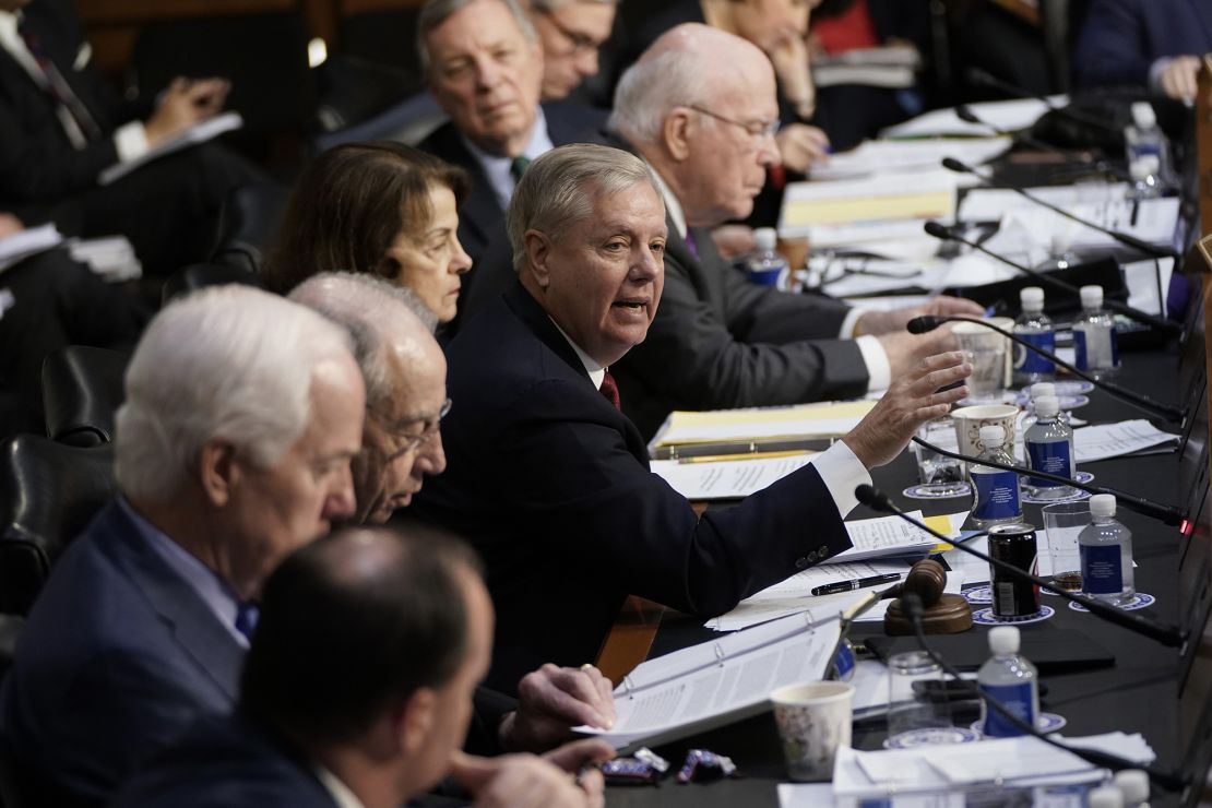 Lindsey Graham questioning Michael Horowitz, inspector general for the Justice Department, before the Senate Judiciary Committee, Wednesday, December 11, 2019.