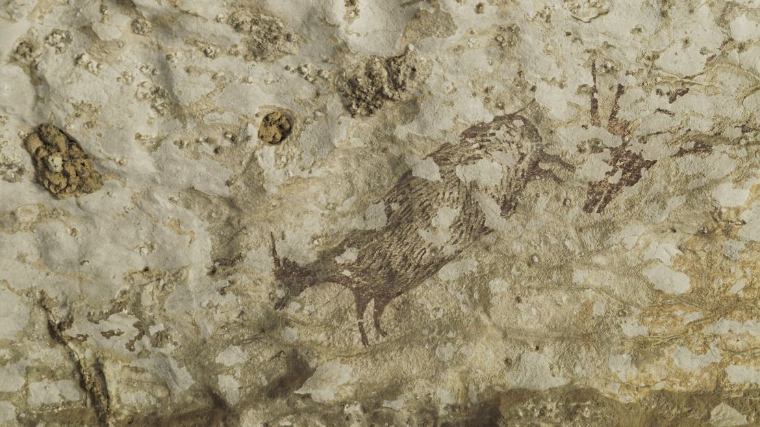 The art in this Sulawesi cave is thought to depict half-animal, half-human hybrids.