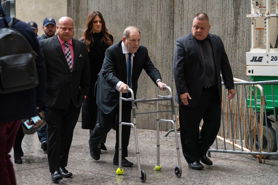 Movie producer Harvey Weinstein arrives at criminal court on Wednesday in New York City.