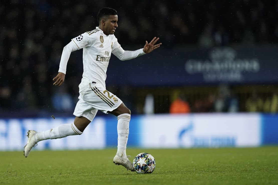Real Madrid's Rodrygo starred in his team's win over Club Brugge.