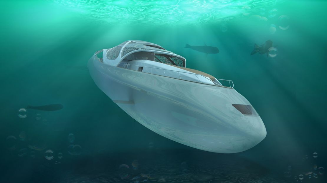 A rendering of hybrid vessel Carapace, which can transform into a submarine.