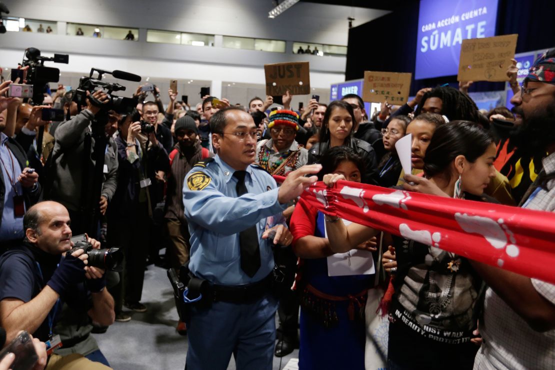Protests broke out over the lack of climate action at the conference. 