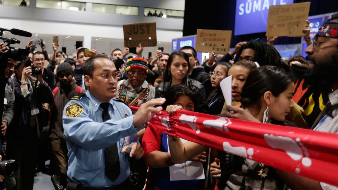Protests broke out over the lack of climate action at the conference.