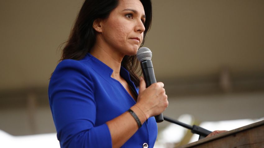 Democratic presidential candidate, Rep. Tulsi Gabbard (D-HI) addresses the crowd at the Blue Jamboree on October 5, 2019 in North Charleston, South Carolina.