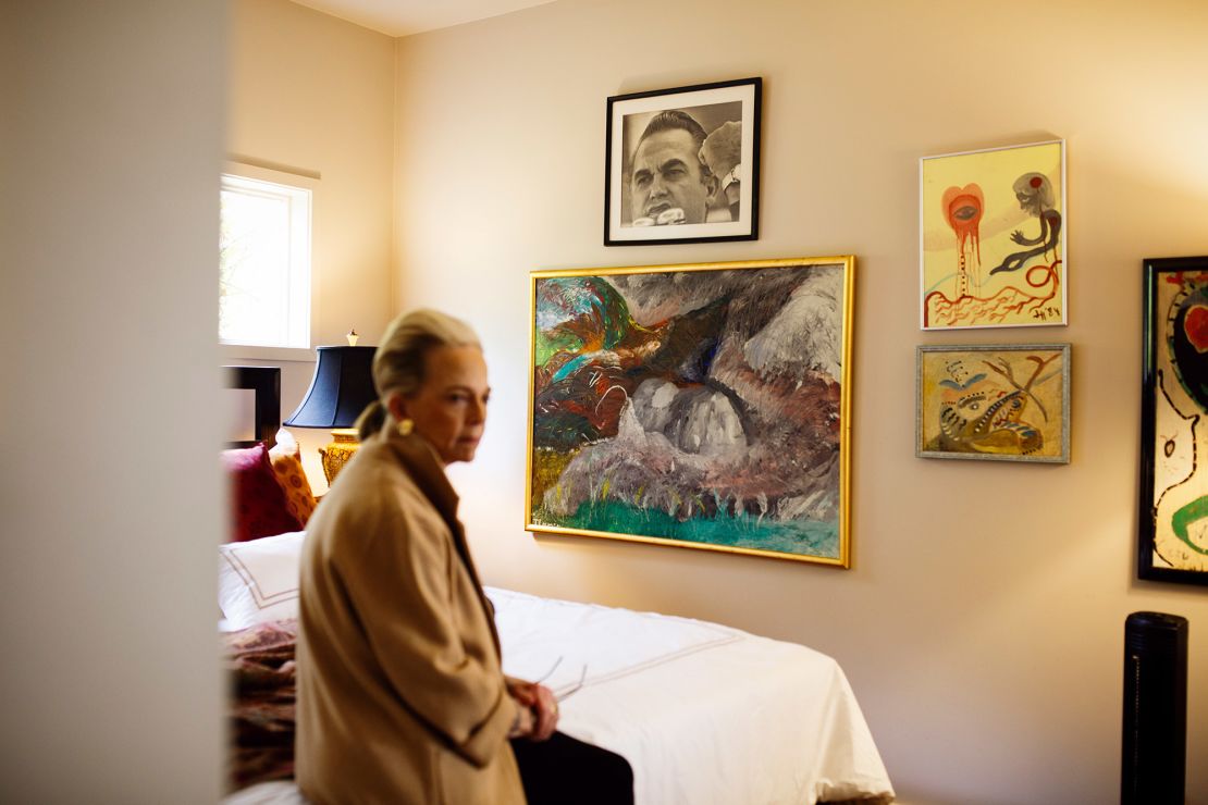 A photograph of her father George Wallace hangs in a bedroom in Peggy Wallace Kennedy's home.