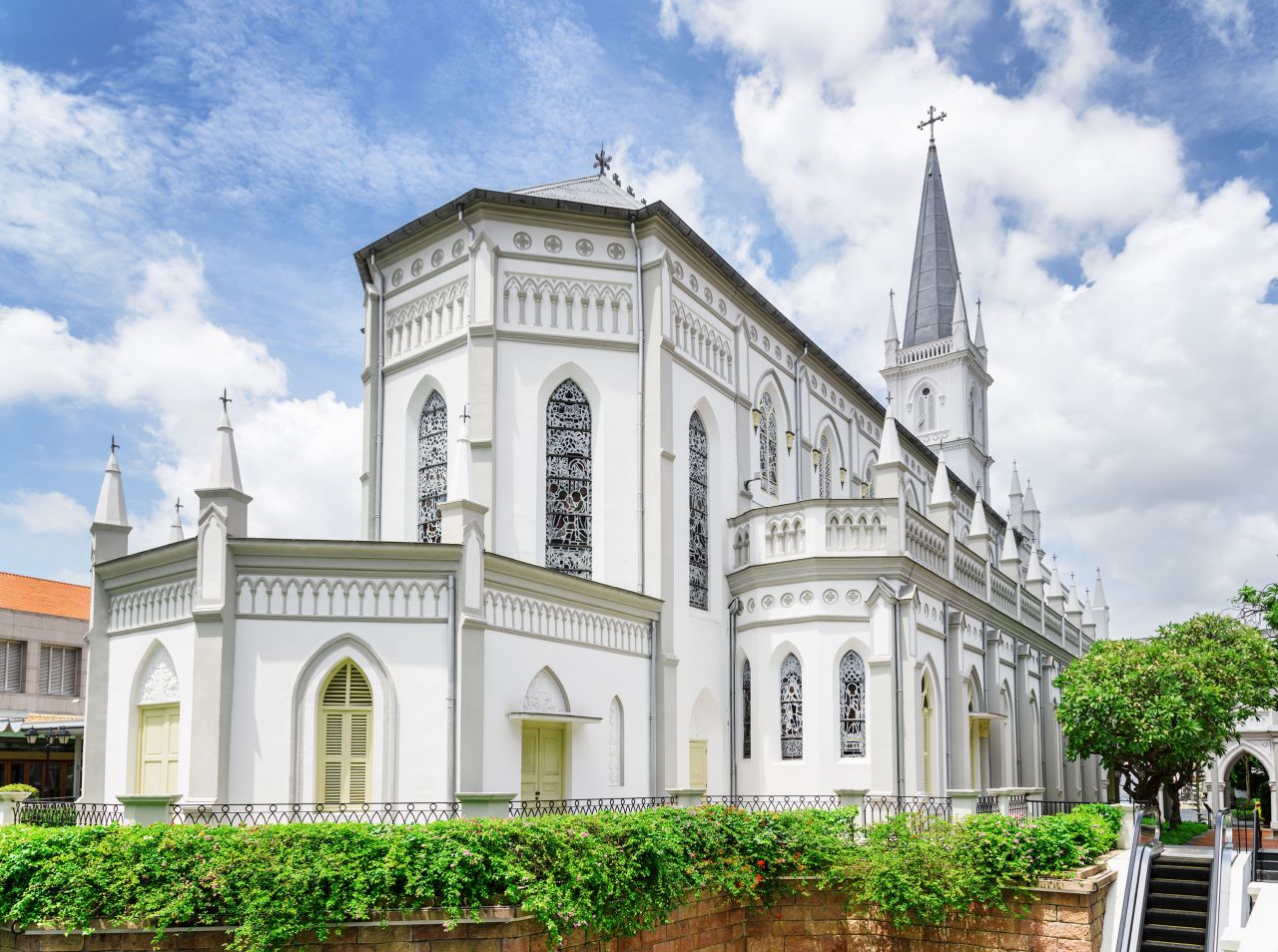 <strong>CHIJMES:</strong> The Convent of the Holy Infant Jesus Middle Education School at one time housed Catholic schoolgirls. Now it's another notable entertainment and dining complex -- and another example of Singapore's adaptive use of heritage buildings.