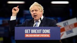 Boris Johnson speaks to supporters in London on Wednesday.