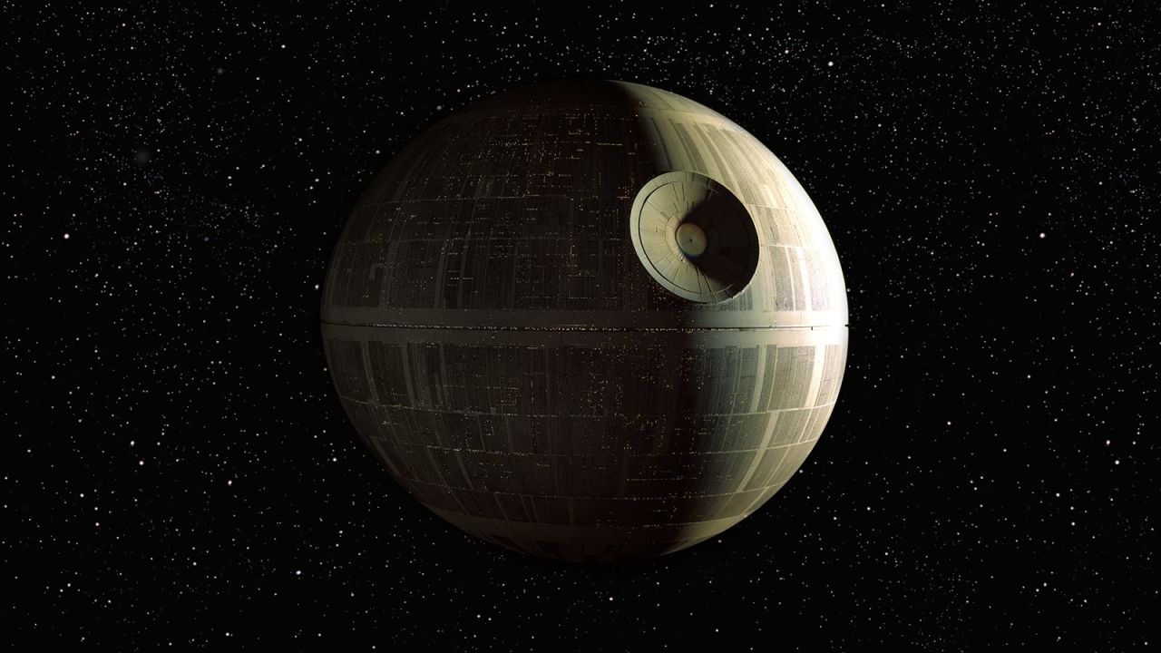The Death Star from "Star Wars."