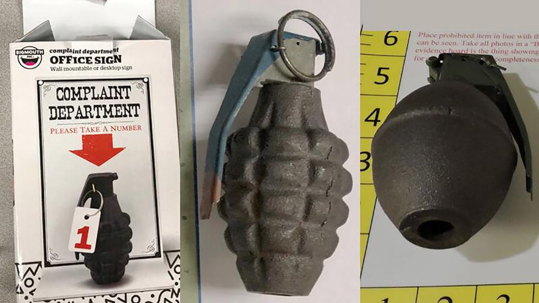 Please don't bring replica grenades (or real ones, either). 