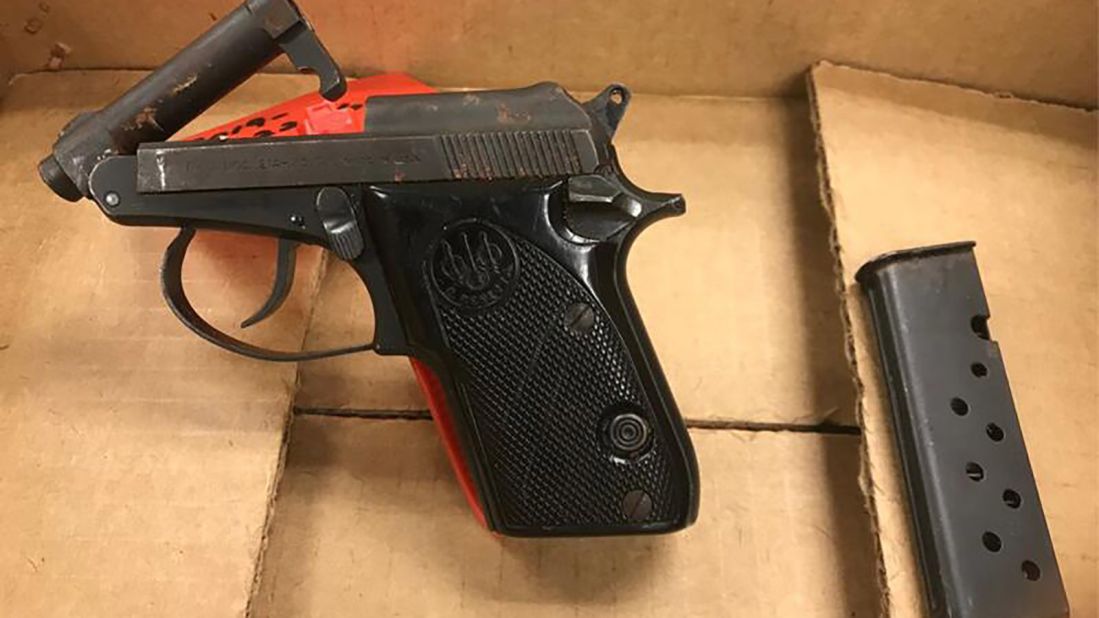 <strong>Loaded guns. </strong>A passenger was arrested after TSA officers found a loaded firearm concealed in her chest area at an Orlando International Airport security checkpoint on November 15. (The ammunition was loaded backwards.)