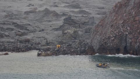 An image of the recovery operation on White Island, New Zealand, on December 13, 2019. 