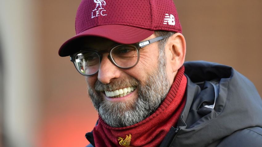 Liverpool's German manager Jurgen Klopp attends a training session at Melwood in Liverpool, north west England on December 9, 2019, on the eve of their UEFA Champions League Group E football match against Salzburg. (Photo by Paul ELLIS / AFP) (Photo by PAUL ELLIS/AFP via Getty Images)