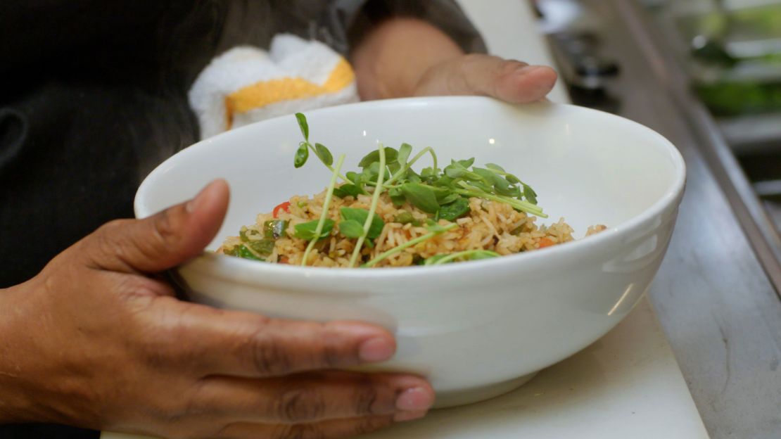 Dirty fried rice is the dish Holland brings to Family Meal at Alice Waters' house.