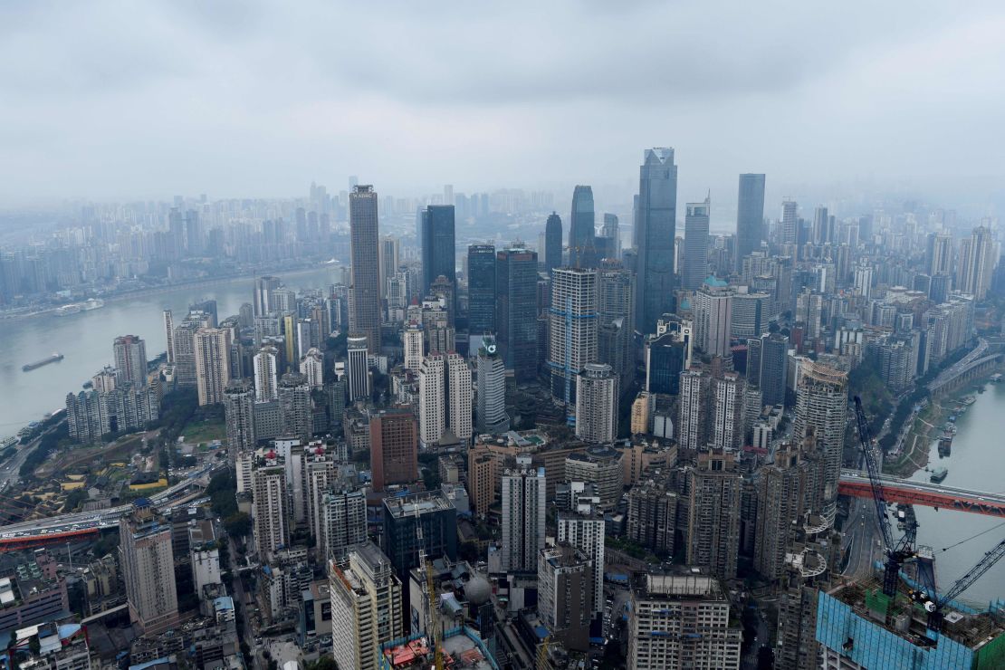 The skyline of Chongqing, in southwest China.