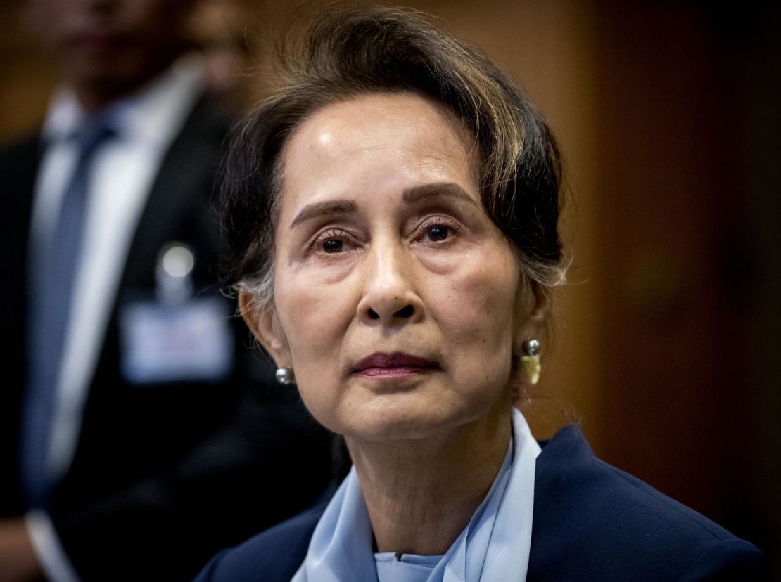 Myanmar's State Counsellor Aung San Suu Kyi looks on before the UN's International Court of Justice on December 11, 2019 in the Peace Palace of The Hague, on the second day of her hearing on the Rohingya genocide case. 