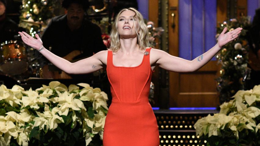 SATURDAY NIGHT LIVE -- "Scarlett Johansson" Episode 1776 -- Pictured: Host Scarlett Johansson during the Monologue on Saturday, December 14, 2019 -- (Photo by: Will Heath/NBC/NBCU Photo Bank via Getty Images)