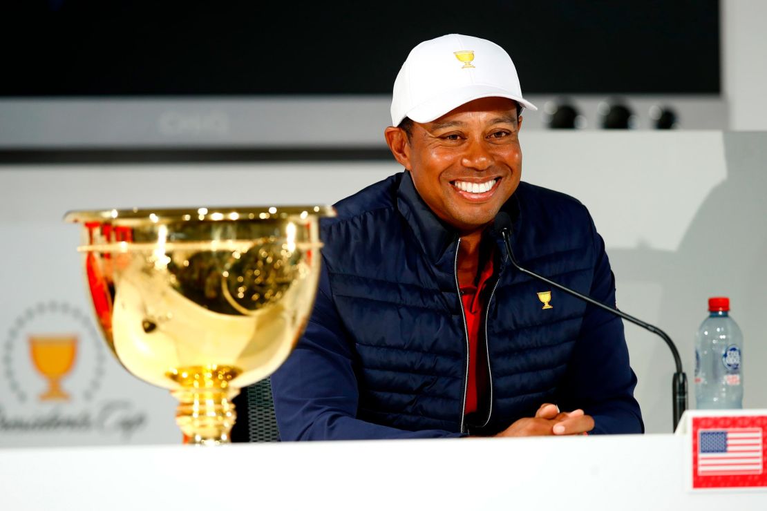 Just look at the smile on Tiger Woods' face.