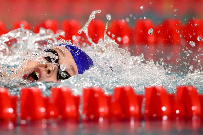 Great Britain's Holly Hibbott competes in the women's 400-meter Freestyle Final A at the Swim Cup Amsterdam on Saturday, December 14, in Amsterdam, Netherlands.