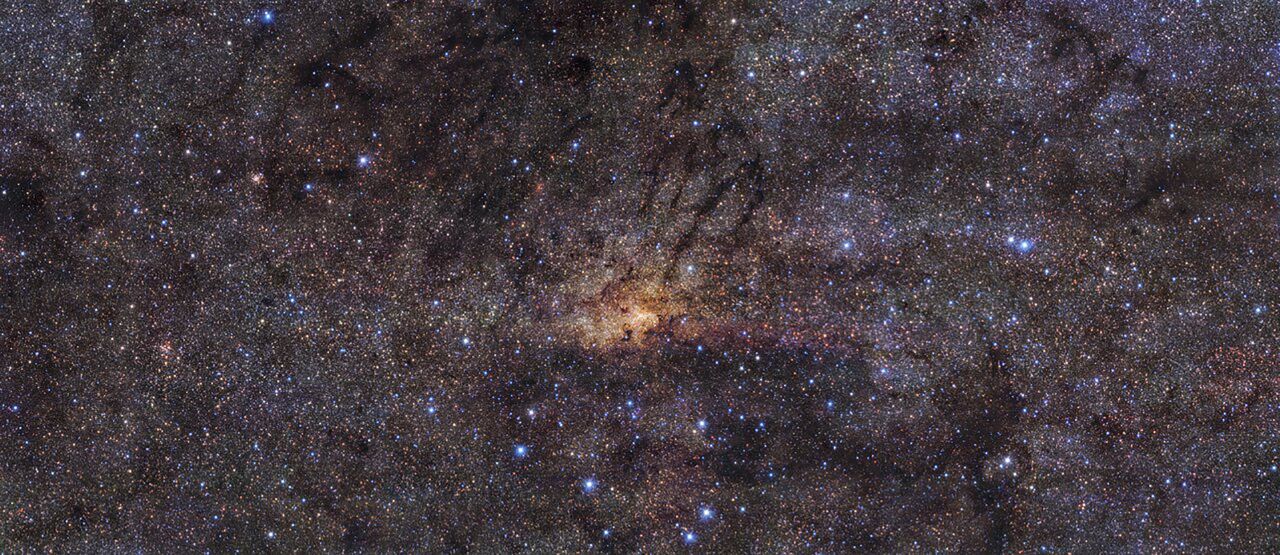 The Milky Way's central region was imaged using the European Southern Observatory's Very Large Telescope. 