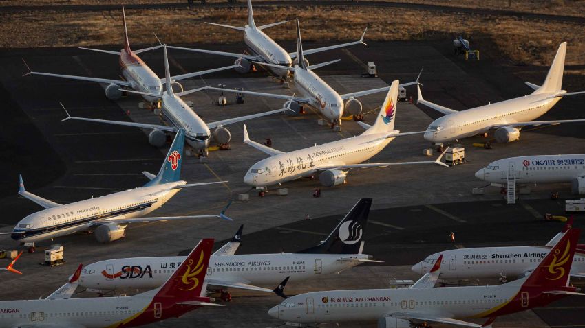 MOSES LAKE, WA - OCTOBER 23: Boeing 737 MAX airplanes are parked at Grant County International Airport October 23, 2019 in Moses Lake, Washington. Boeing reported that its profits were down by more than half in the latest quarter. The company has finished updates and testing on the 737 MAX and plans to have the planes flying by the end of the year. (Photo by David Ryder/Getty Images)