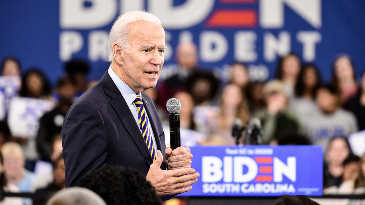 Democratic presidential candidate, former vice President Joe Biden speaks to the audience during a town hall on November 21, 2019 in Greenwood, South Carolina.