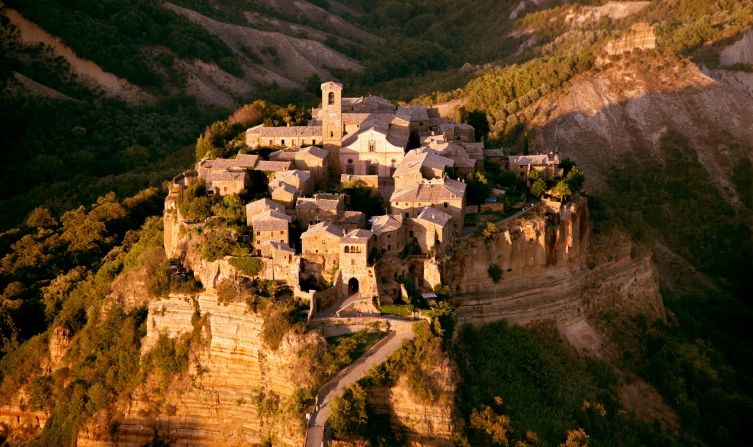 <strong>Precarious ground: </strong>Civita was once a much bigger town but erosion over the centuries has seen entire sections collapse.